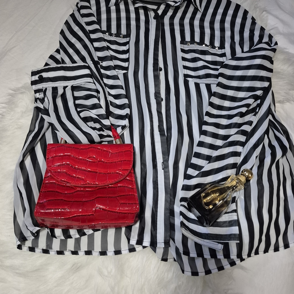 Red Crocodile Embossed Clutch